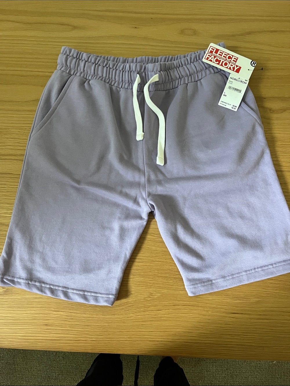 Fleece Factory Men’s Lavender Drawstring Shorts NWT large